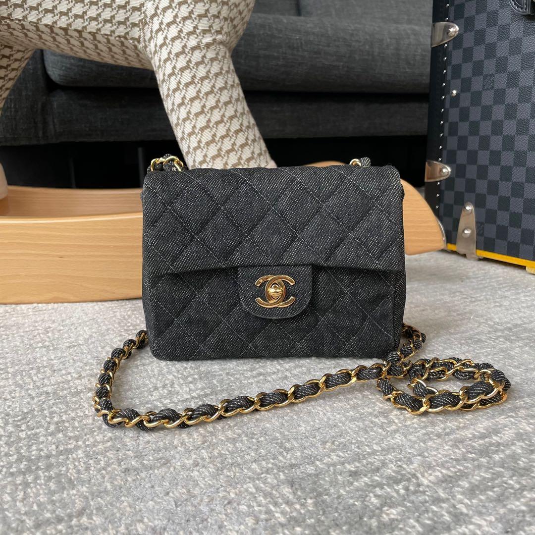 Chanel Vintage Mini Square Denim, Luxury, Bags & Wallets on Carousell