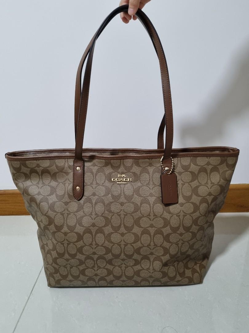 Coach large city zip tote top