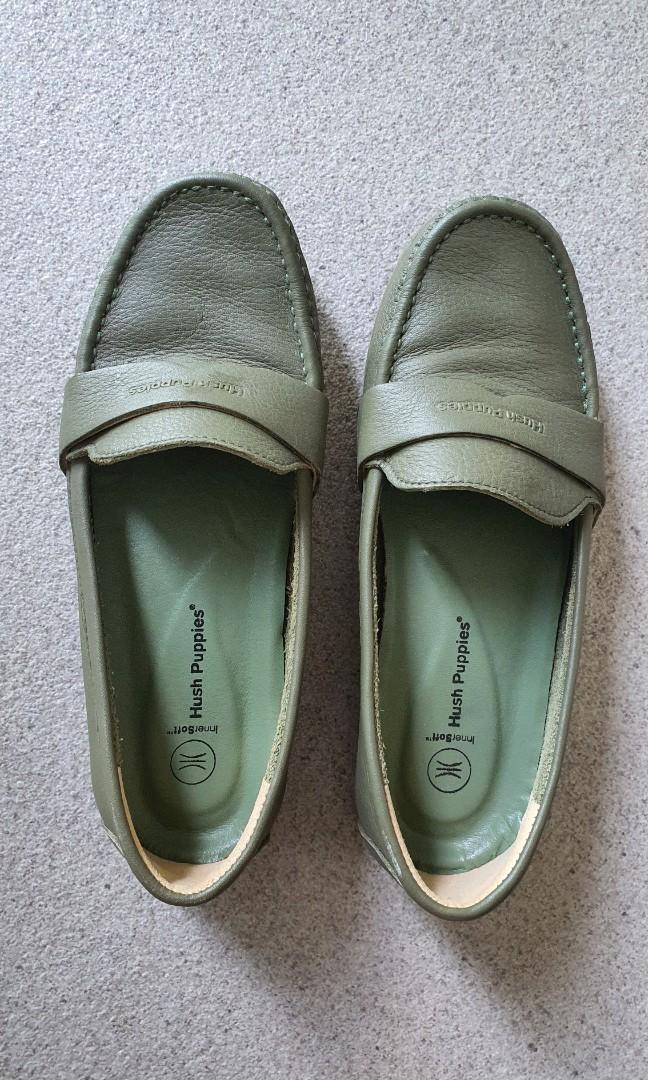 Hush puppies green shoes sale
