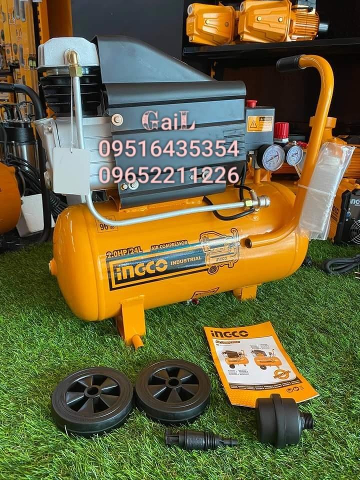 INGCO 2HP Air Compressor (Category: Industrial Equipment) located in Caloocan City. Submitted by abieghail (Listing ID 1076488465, Image 3). Description: INGCO AC20248P 2HP Air Compressor Voltage: 220-240V-60Hz Input power: 1.5kW (2HP) Tank: 24L (6.3Gal) Noise: 96db 1000HR lifetime promise Pump lubricated with oil No-load speed: 2850rpm Operation pressure: Max. 8bar Complete with tools and accessories Contact us for faster transaction. TO GOD BE 