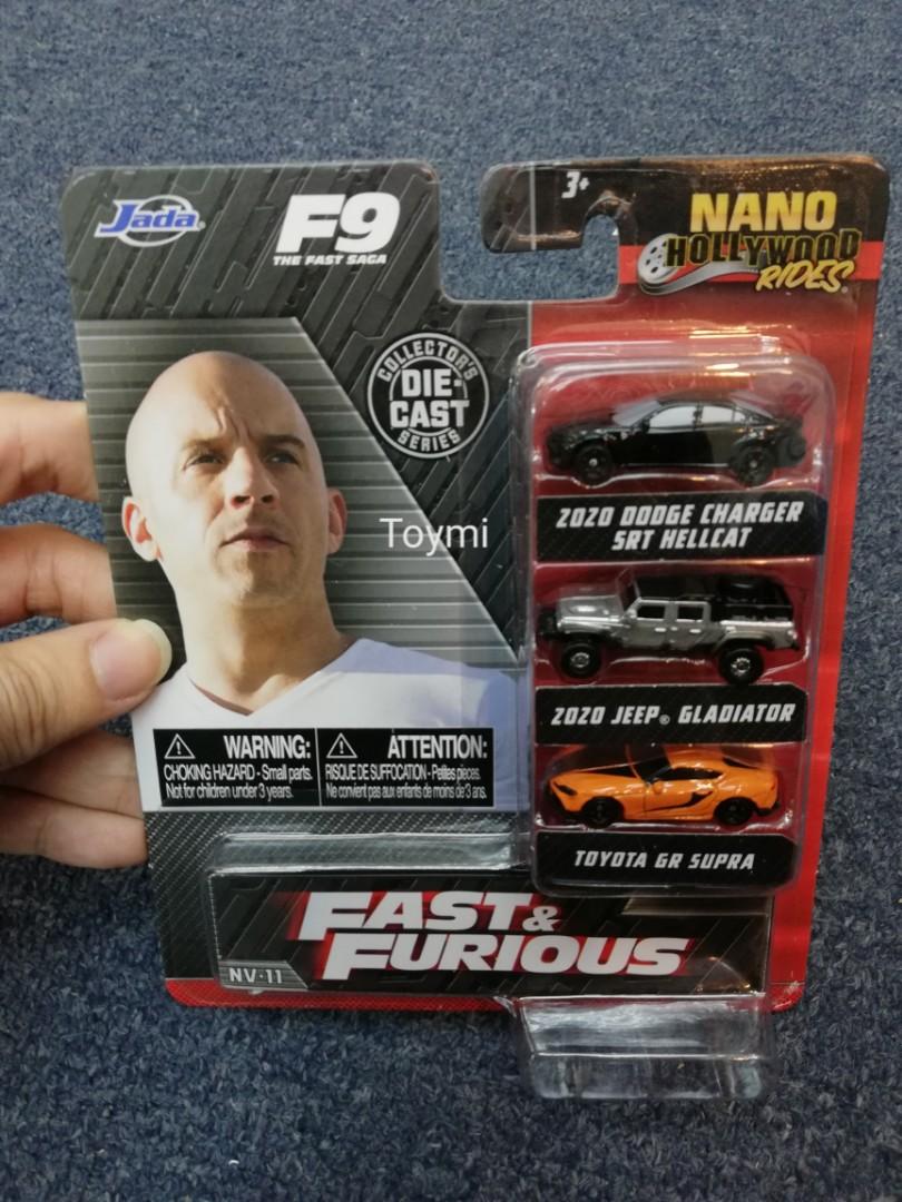 Jada Toys Fast & Furious Nano Assortment Car Vehicle Playset (3 Pieces)