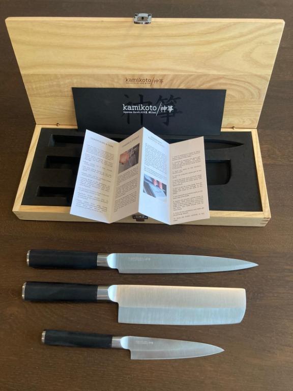 Authentic Kamikoto Kanpeki 3 Knife Set Genten, Furniture & Home Living,  Kitchenware & Tableware, Knives & Chopping Boards on Carousell