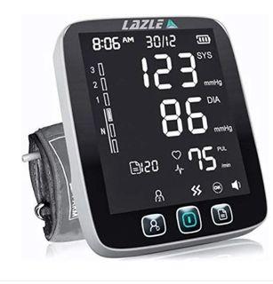 LAZLE Blood Pressure Monitor - Automatic Upper Arm Machine & Accurate Adjustable Digital BP Cuff Kit