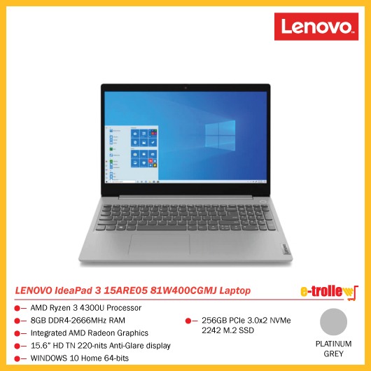 LENOVO IdeaPad 3 15ARE05 81W400CGMJ Laptop (PLATINUM GREY), Computers ...