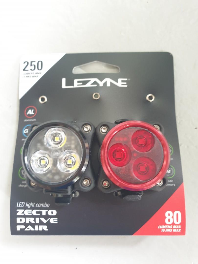 Lezyne Zecto (250/80 lumen) Set, Sports Equipment, Bicycles & Parts, Parts  & Accessories on Carousell