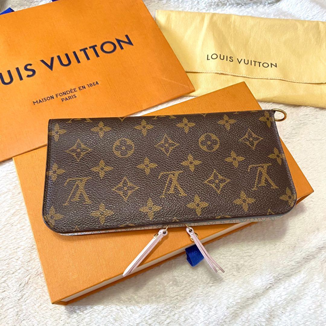 EXC! Louis Vuitton Monogram Insolite Wallet Blue Fleuri