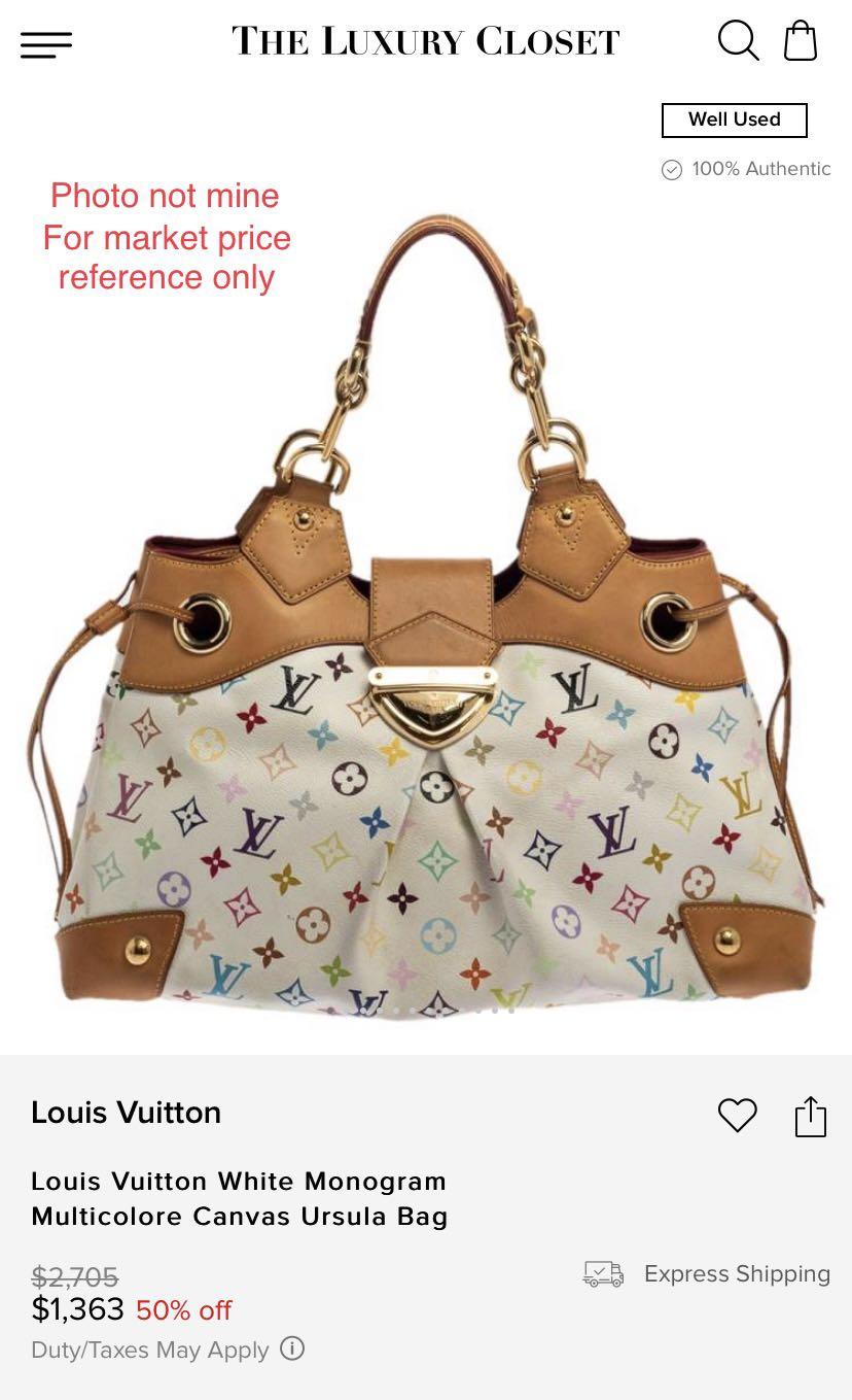 Louis Vuitton, Bags, Authentic Louis Vuitton Monogram Multicolor Ursula  Hand Bag M423 White