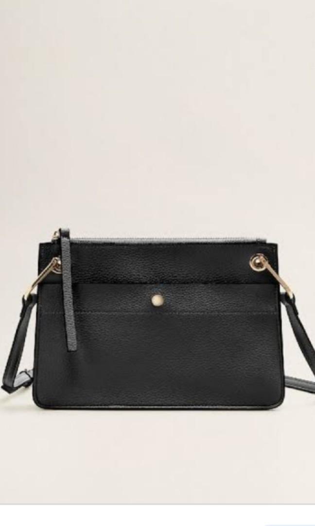 Mango black new arrivals solid sling bag