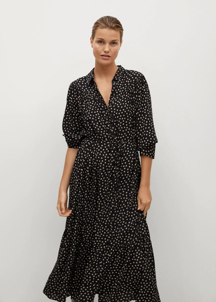 Mango polka shop dot midi dress