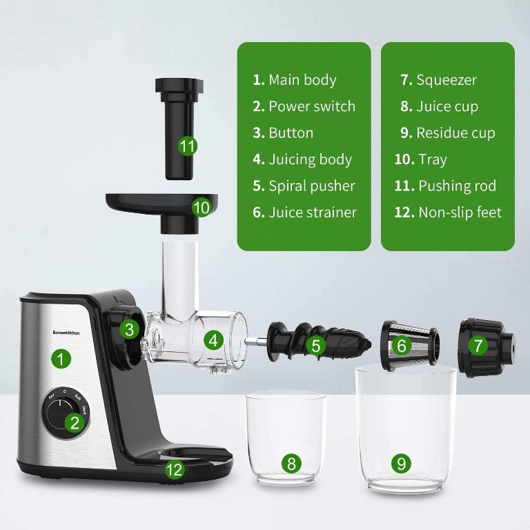 Bonsenkitchen slow hotsell masticating juicer