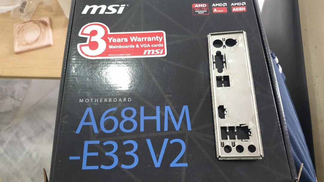 Msi a68hm-e33 v2 FM2 motherboard, Computers & Tech, Parts & Accessories ...