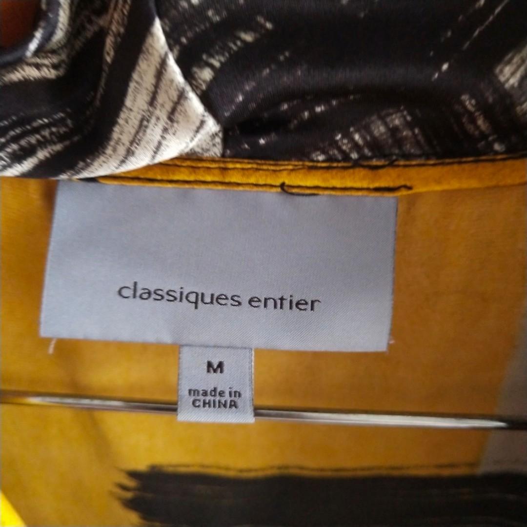 Nordstrom Classiques Entier pure silk charmeuse painterly geometric blouse  size M, excellent condition, mustard black white, Women's Fashion, Tops,  Blouses on Carousell