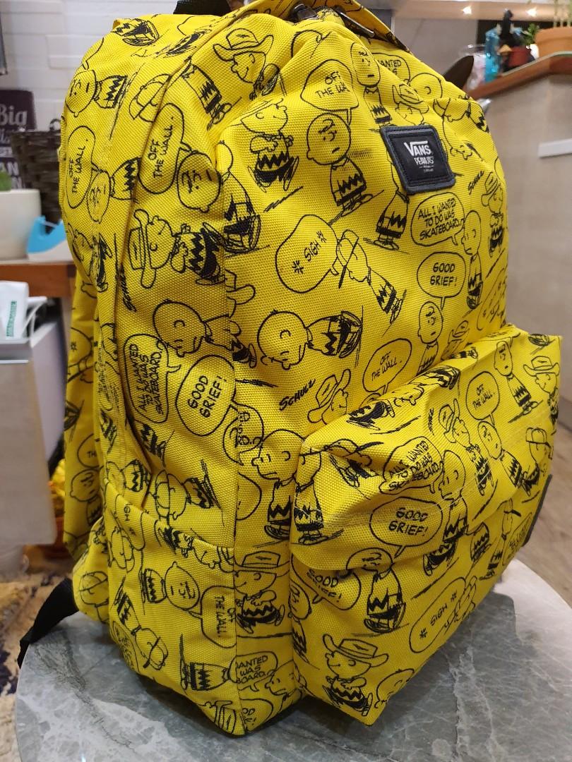 Vans peanuts backpack on sale yellow