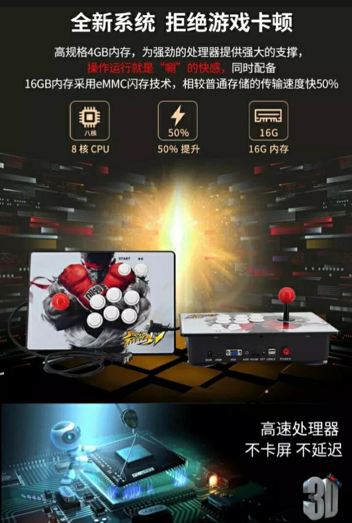Pandora's Box 3D & 2D Arcade Video Games Console Retro Box with Stick and  Button Connect VGA and HDMI 1920X1080 Full HD (2680 Games) 4 Players Online  Game Add More Search Games 