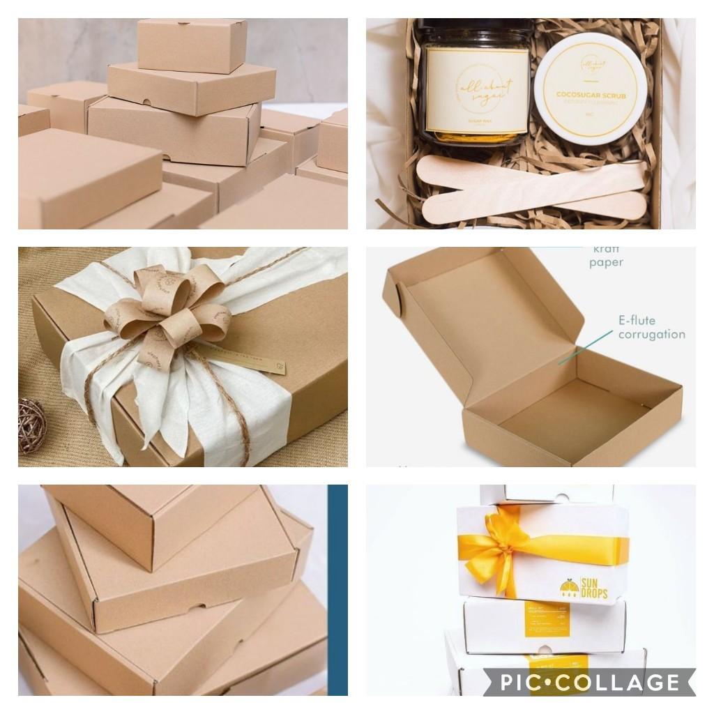 Personalized Gift Boxes (Category: Storage Boxes & Baskets) located in Pasig City. Submitted by mecerb16 (Listing ID 1076437236, Image 1). Description: Plain corrugated boxes or personalized with logo, name or monogram color brown and white available in different sizes.