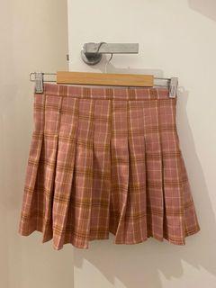 pink tartan mini skirt