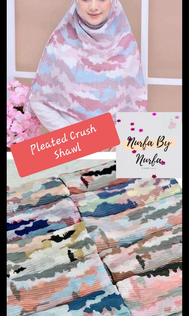 shawl crush pleated