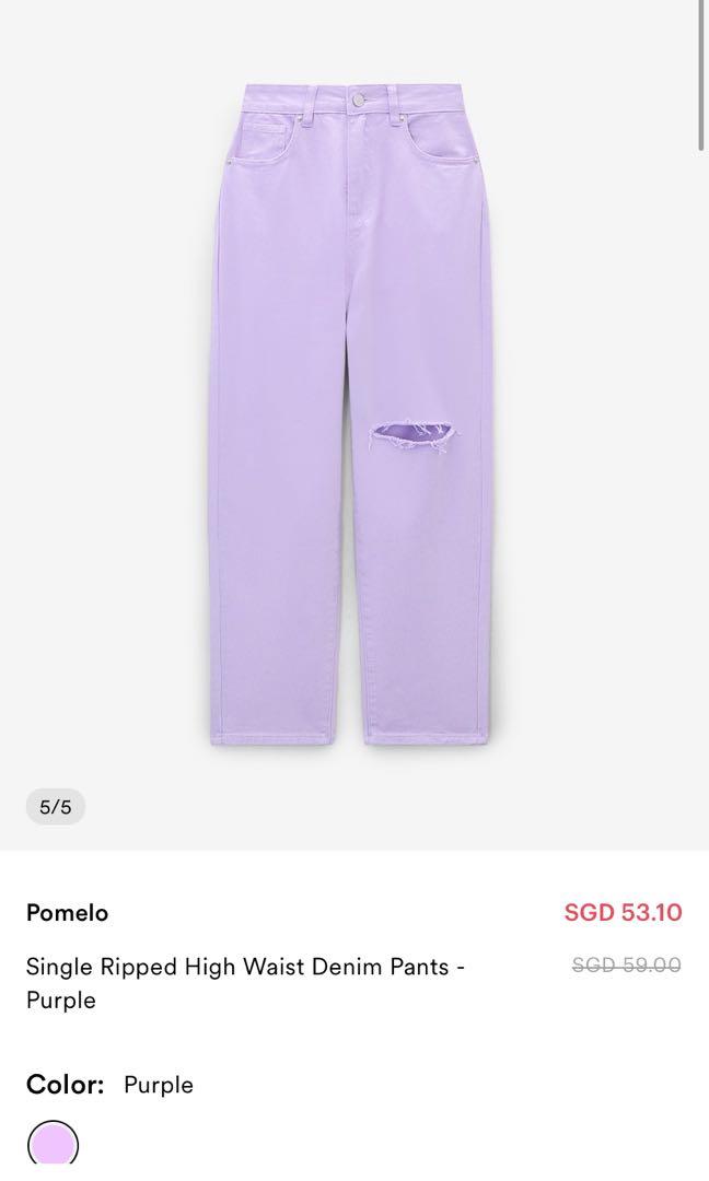 ripped purple jeans