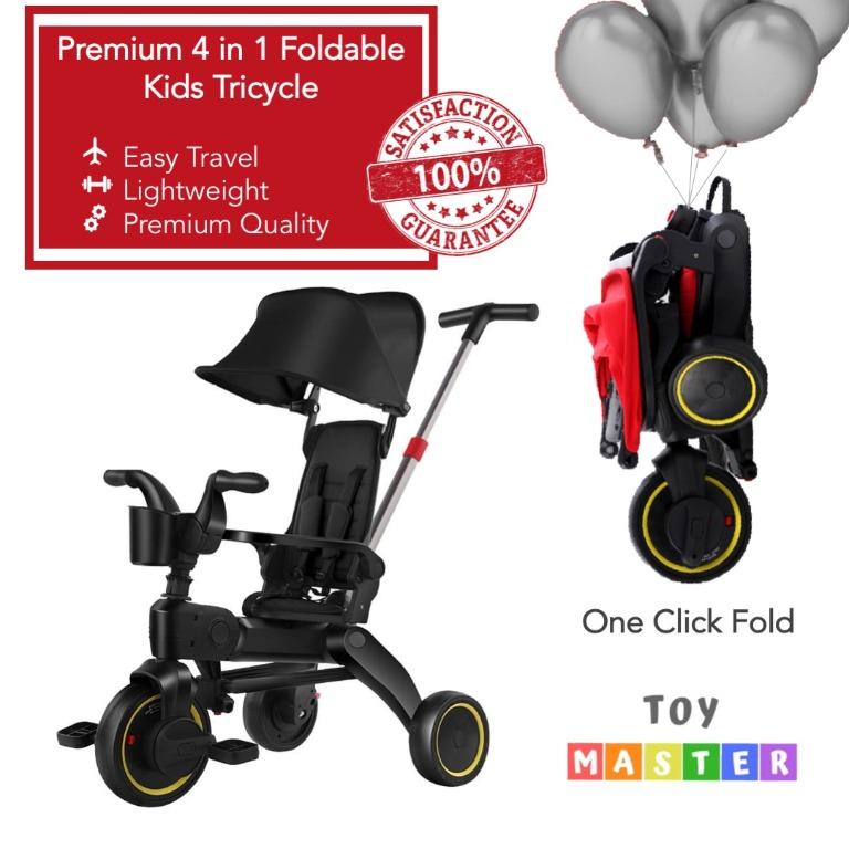 Premium 4 in 1 Folding Tricycle Tags Mercedes Benz Porsche