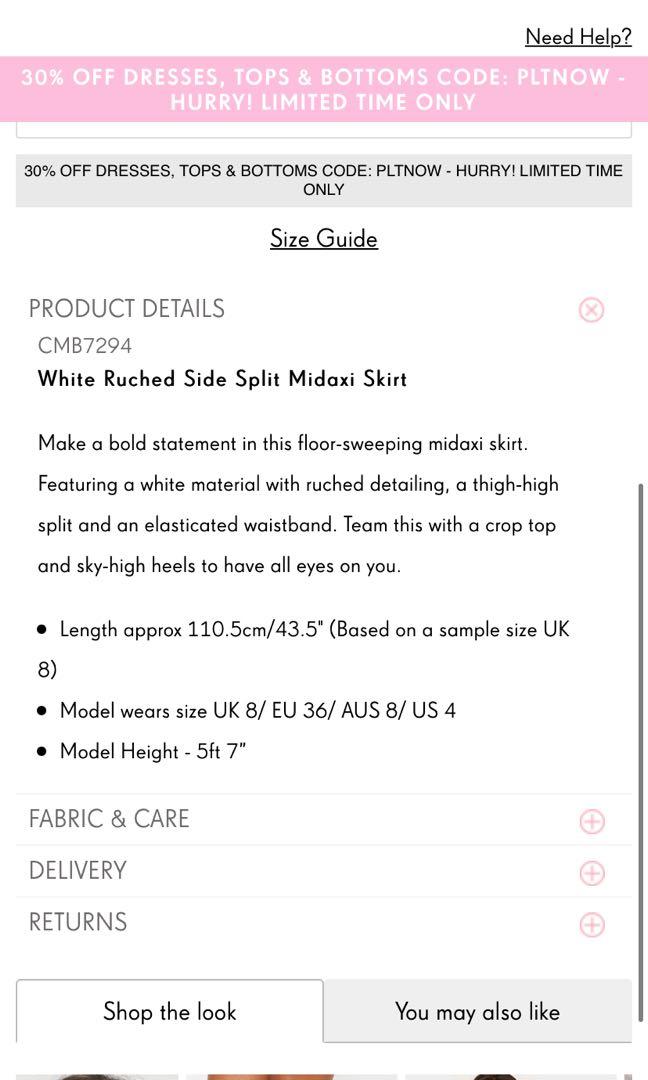 Prettylittlething White Ruched Side Split Maxi Skirt, Women's ...