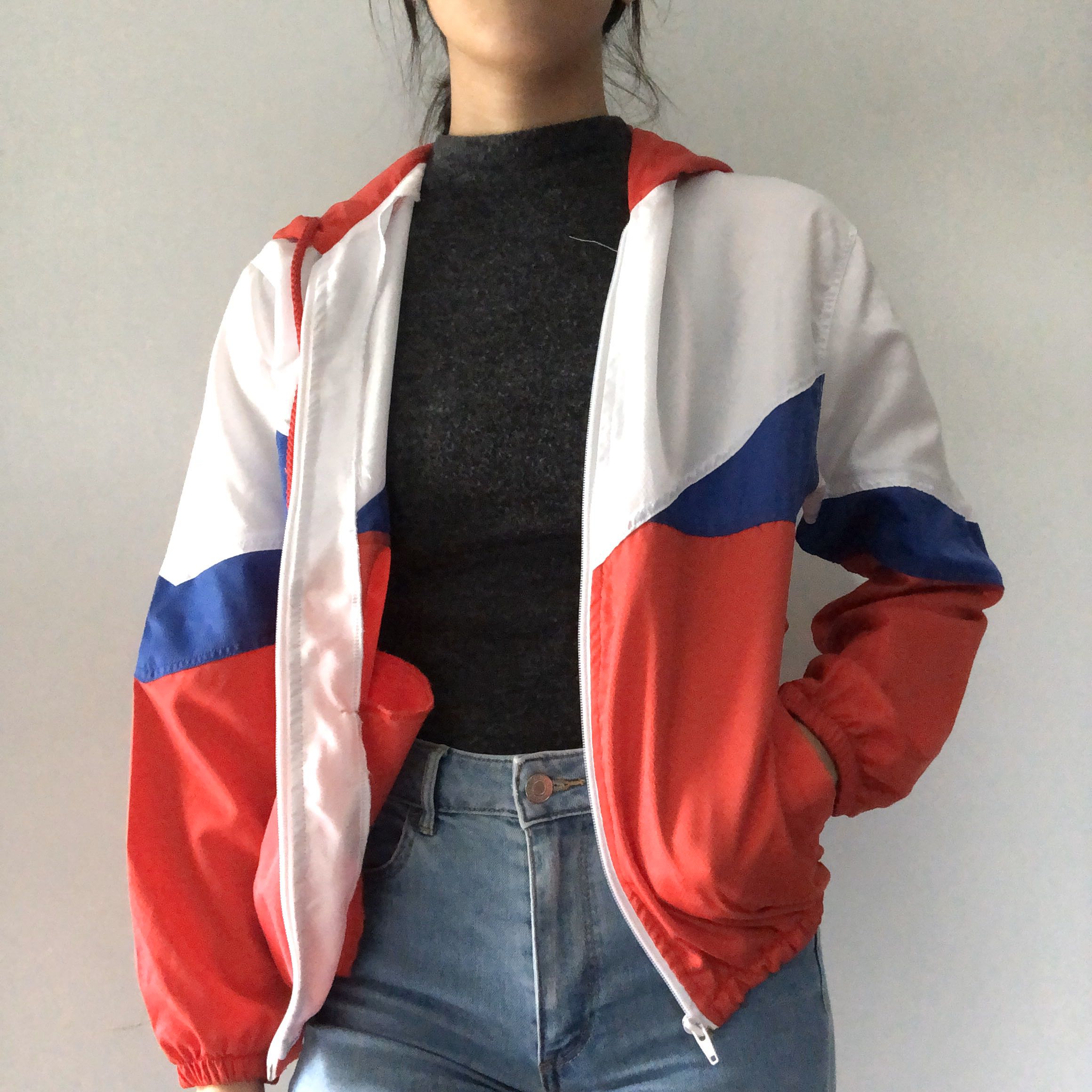 Blue and red on sale windbreaker