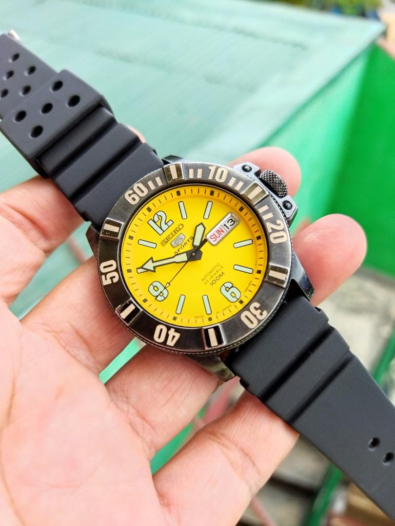 Seiko SNZG87J Rare Yellow Dial Men s Fashion Watches