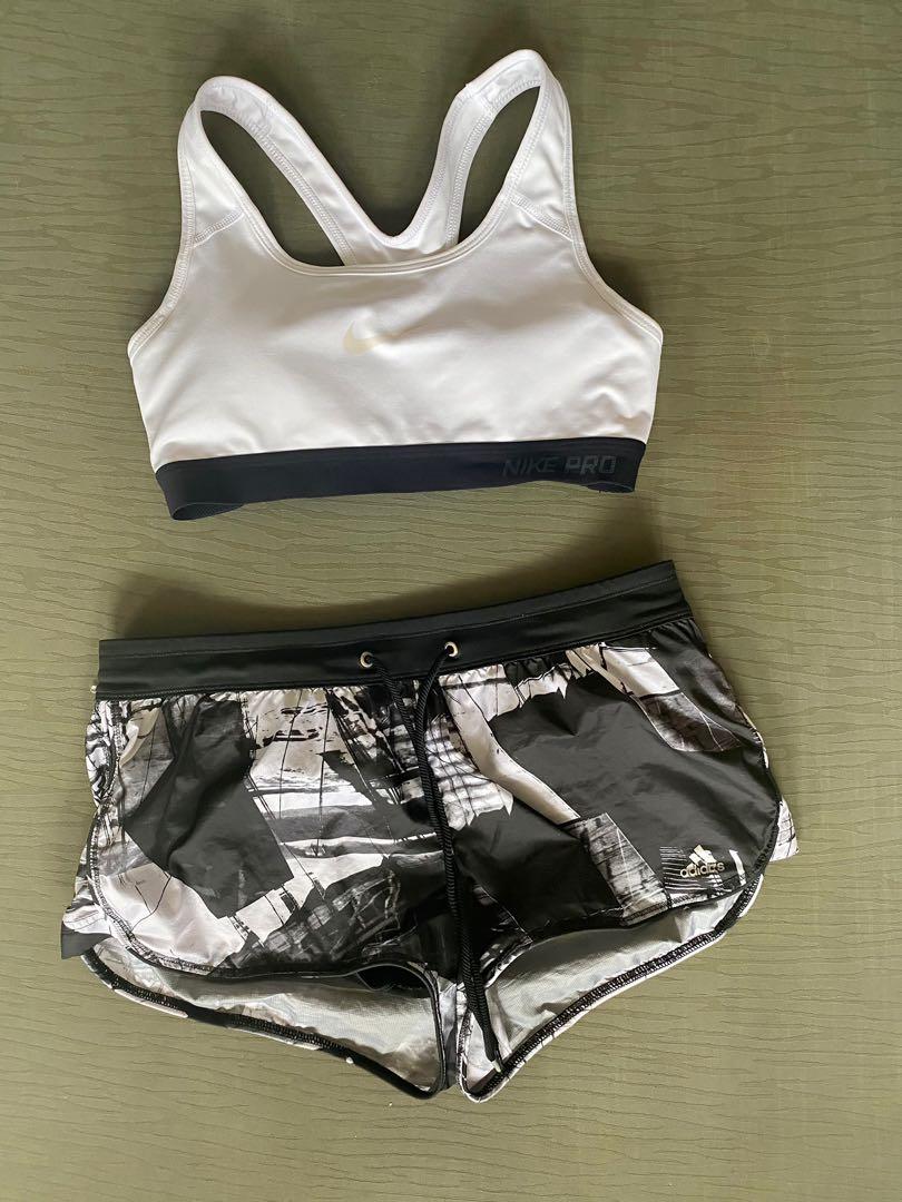 adidas sports bra and shorts set