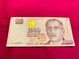 Singapore $1000 Discontinued (good condition)