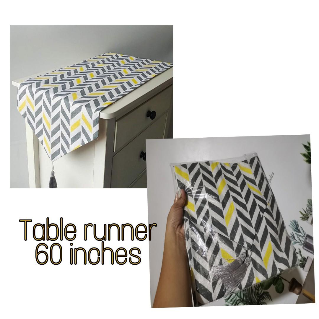 Table runner (Category: Other Home Decor) located in Pasig City. Submitted by babyperez23 (Listing ID 1076440558, Image 1). Description: Super ganda ng quality nito Di ko nagamit kasi mas ok yung plain color sa paint ng bahay namin. 😊 Bought for 450.