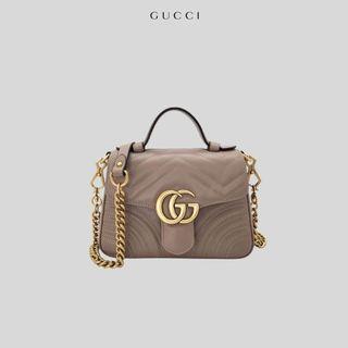 Tas Wanita Very High Quality GC GG Marmont Matelasse Top Handle Bag - Khaki