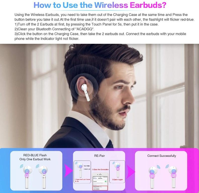 Acadgq wireless outlet earbuds