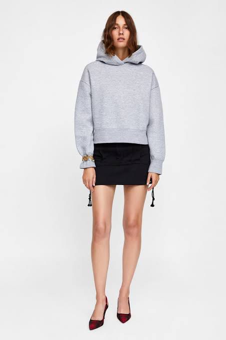 Bust crop hoodie zara clearance