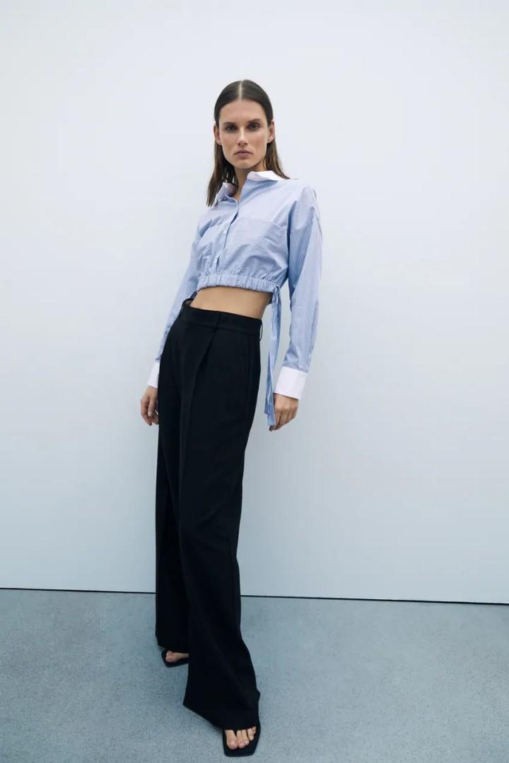Zara masculine wide-leg trousers 