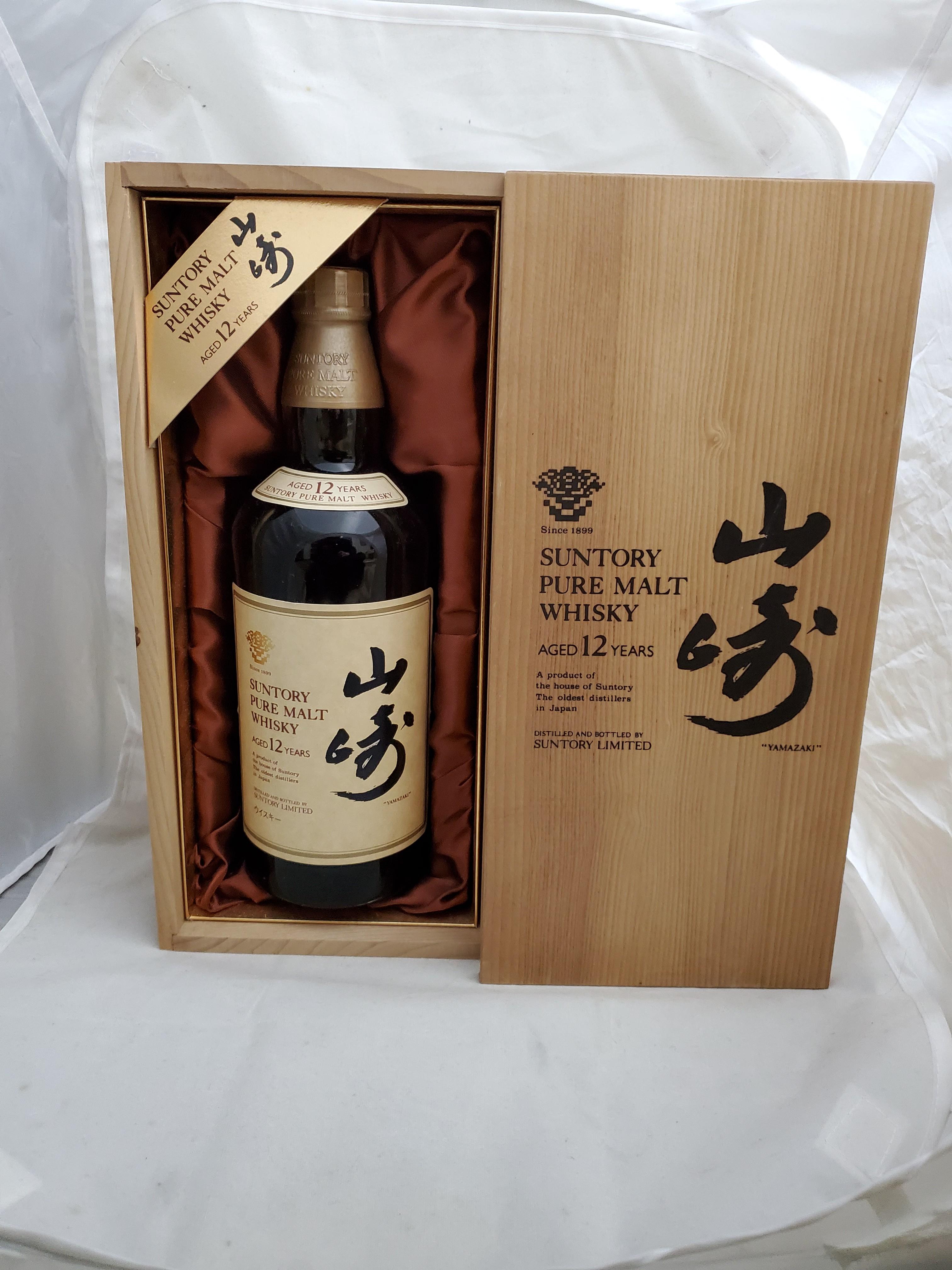 絕版金花山崎12年750ml 威士忌連木盒(適合白州18山崎10,竹鶴25響17,21