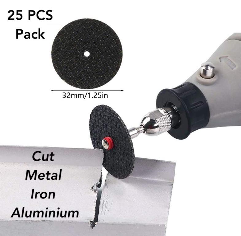 Refill 25 pcs Resin Fiberglass Reinforced Cut Off Wheel Cutting Wheel Cut off Discs For Dremel Rotary Tool Cut Metal Iron Aluminium Etc Mandrel