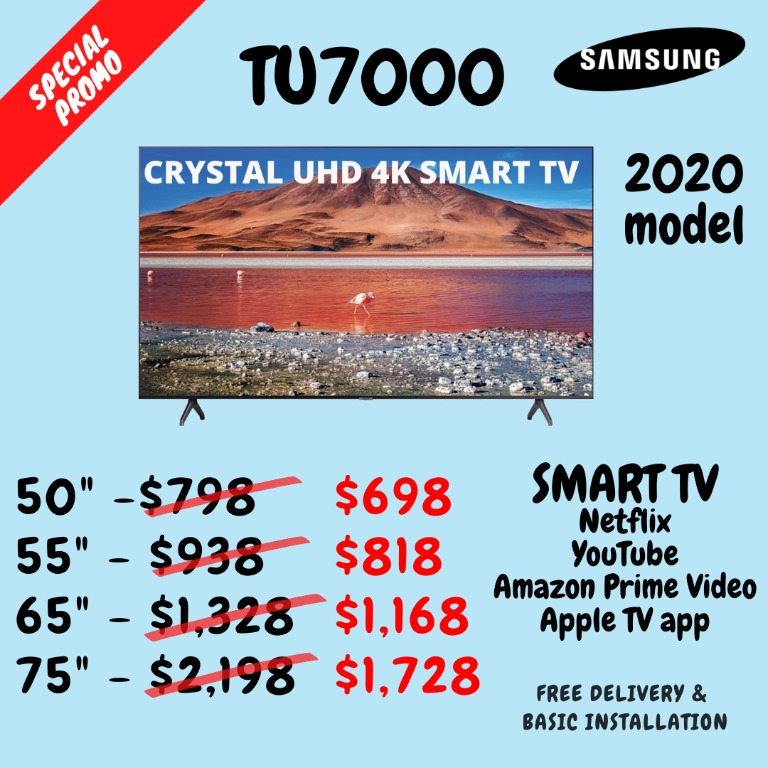 50 samsung 50tu7000 50ru7100 50ru7200 uhd 4k smart tv brand new in box
