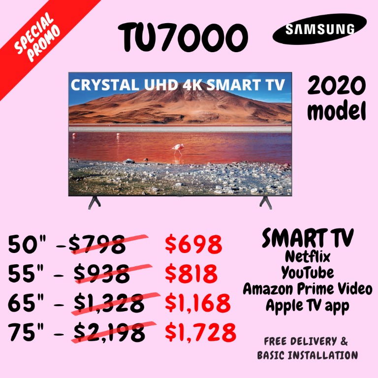 55 inch tu7000 samsung 55tu7000 4k uhd led smart tv 2020 model