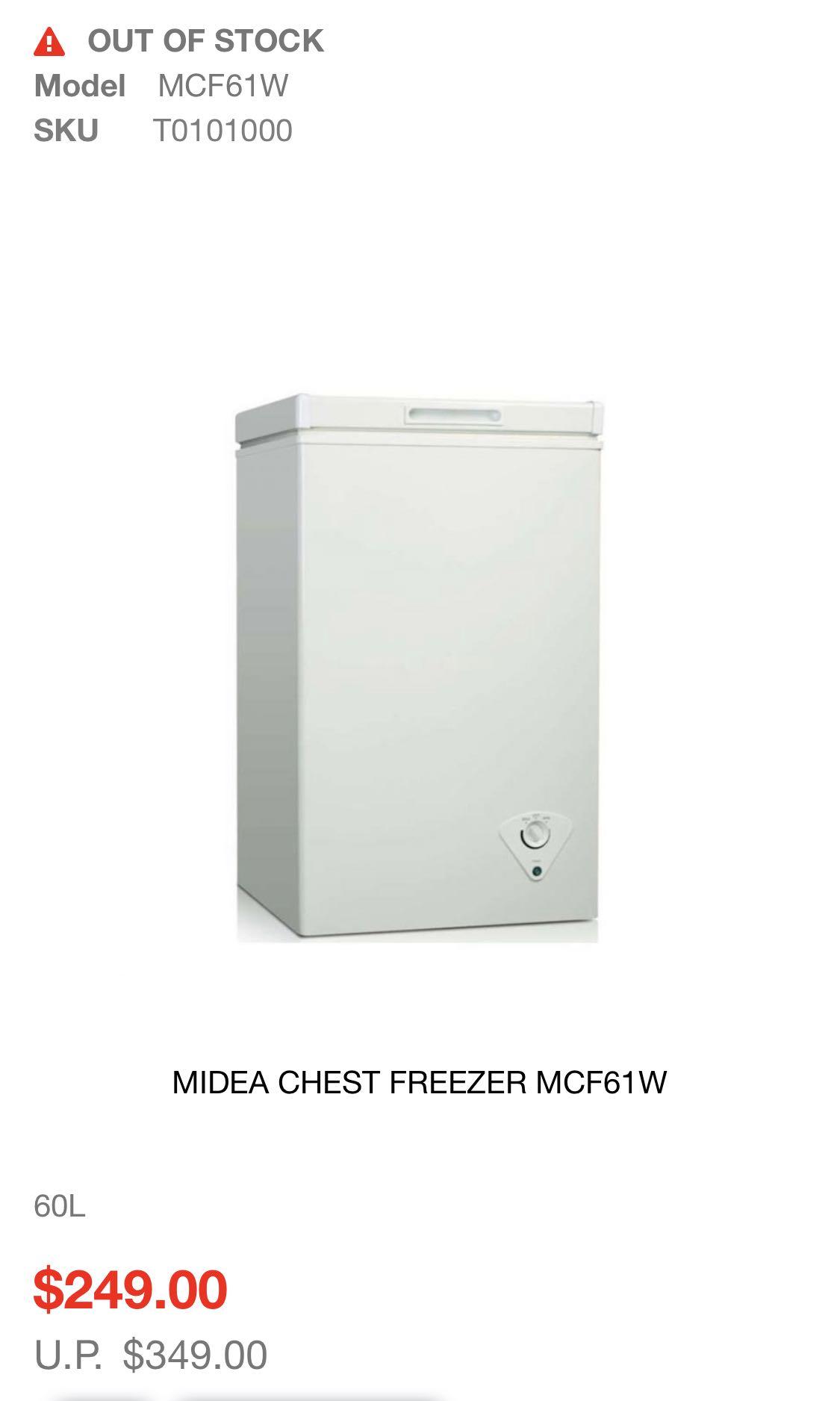Midea Whs129C1 Single Door Chest Freezer Cubic Feet White, 49 OFF