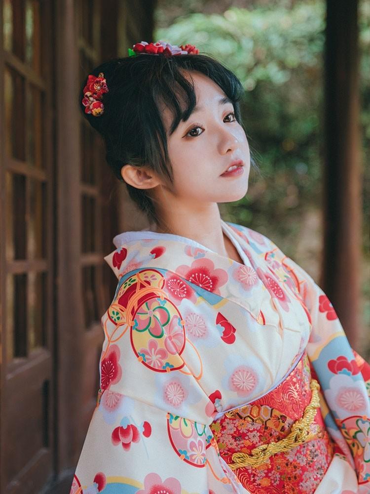 日式和風浴衣文藝復古小清新少女連衣裙旅拍改良和服秋季, 女裝, 上衣