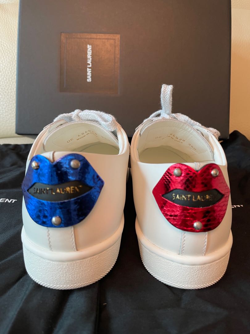YSL Saint Laurent Lips Sneakers Size 35.5 Carousell