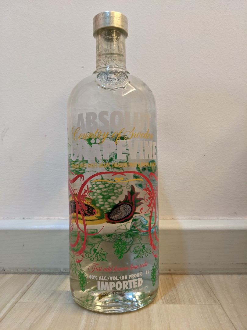 Absolut Vodka Grapevine, Food & Drinks, Alcoholic Beverages on Carousell