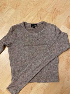 ARITZIA WILFRED FREE XS LONG SLEEVE PURPLE PINK CROP TOP