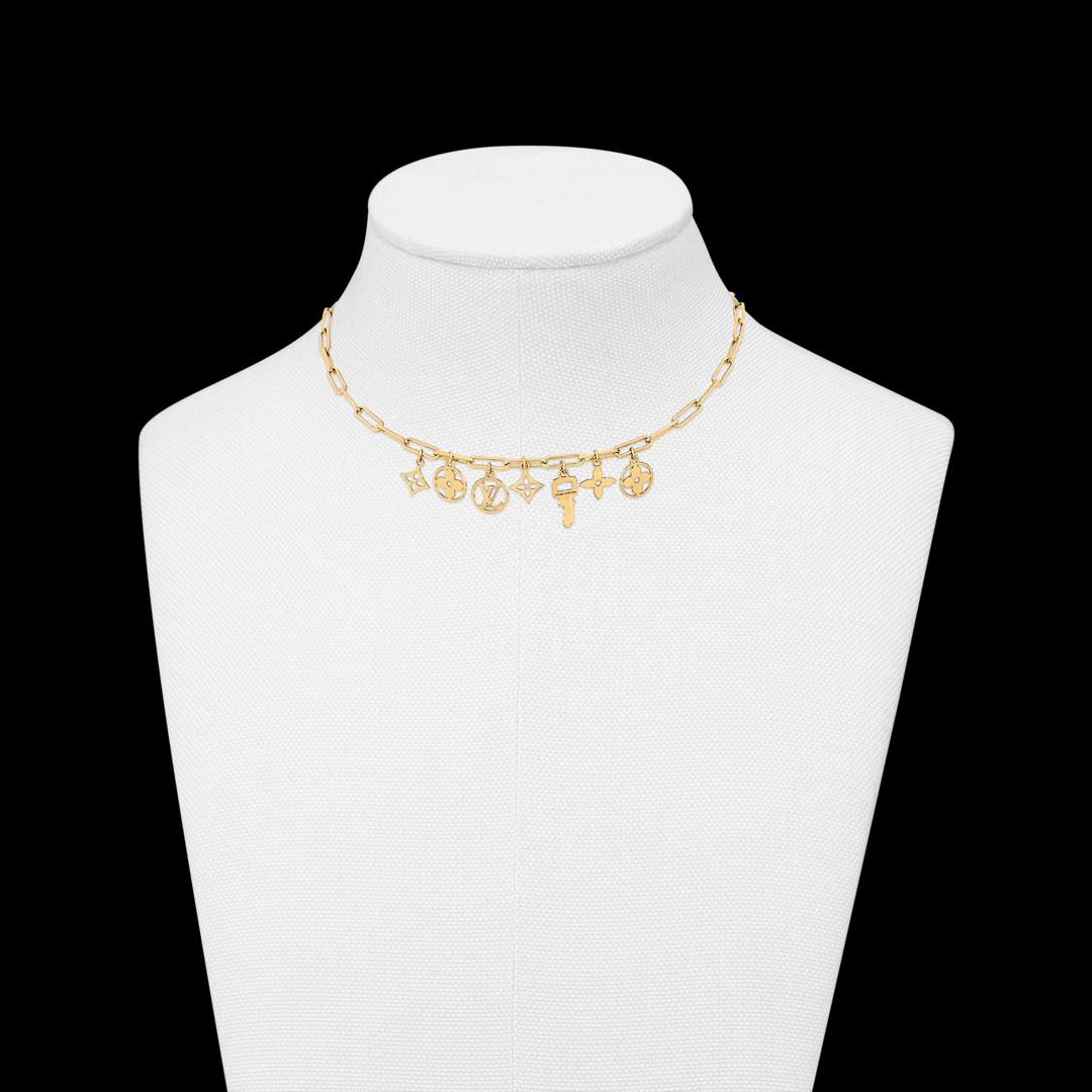 LOUIS VUITTON Necklace Pendant AUTH Choker Collier Roman Holiday M80272 F/S  LV99