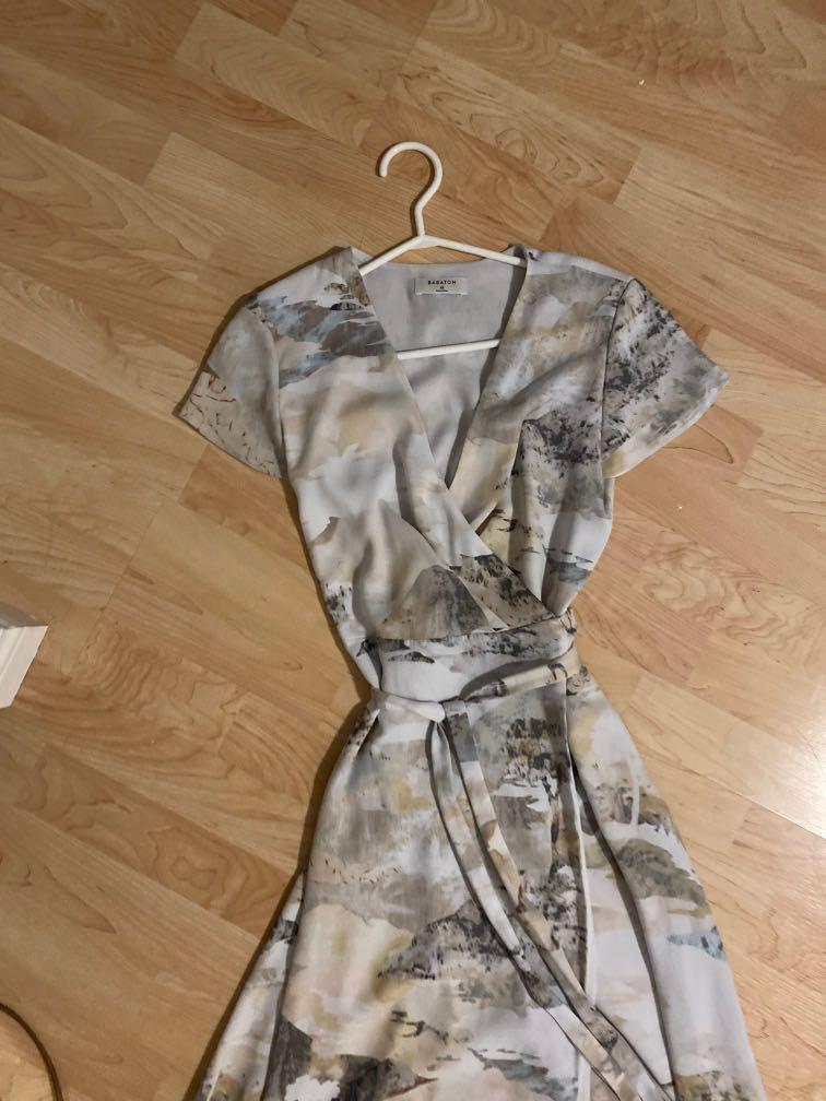 Neutral wrap dress sales
