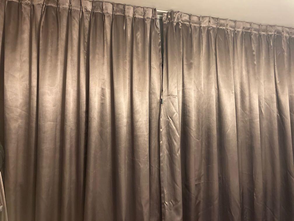 FIVE Pairs Avail ONE PAIR of Grey Cotton Velvet Curtains 100 Inch 2.54m Drop 