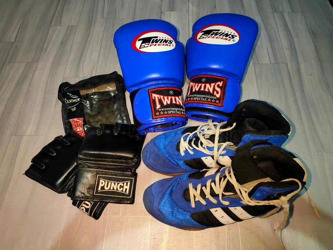 Boxing gloves and shoes
