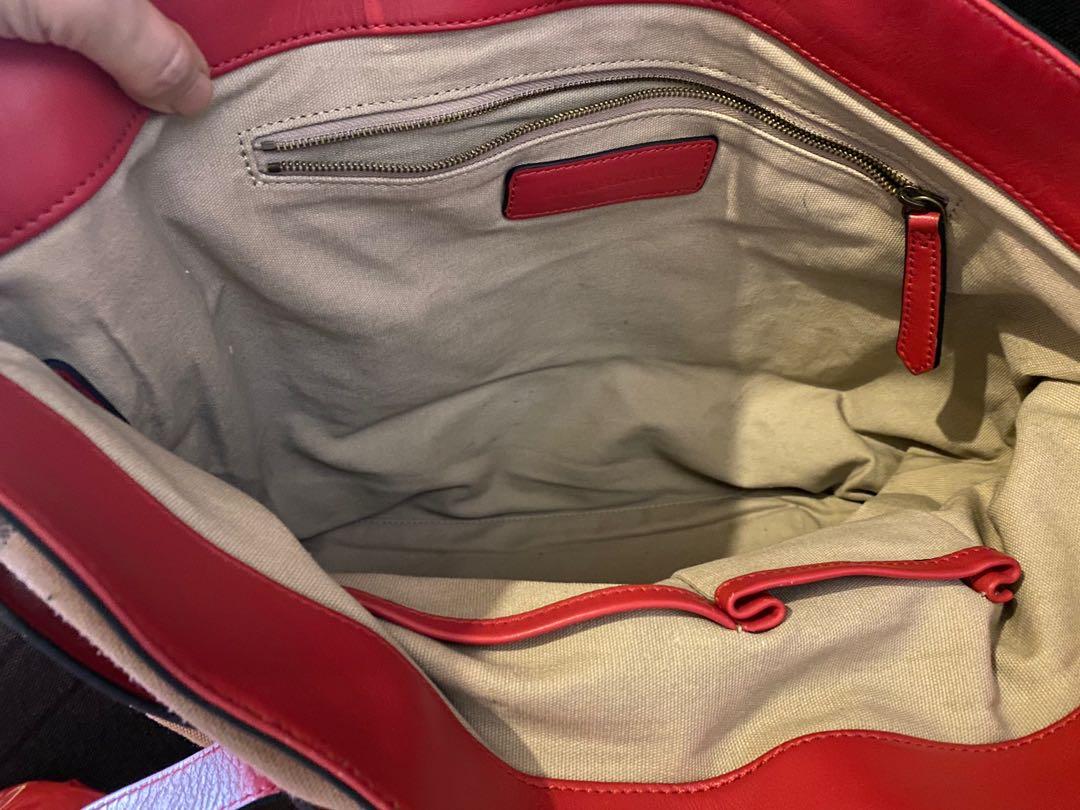 Burberry check canvas padlock tote bag (Category: Tote Bags) located in Quezon City. Submitted by ec_rummage (Listing ID 1076576219, Image 3). Description: Burberry red canvas padlock &key tote bag With code and tag Still in very good condition With signs of usage Size: large can fit 13” macbook Flaws: see pictures @ bag strap edge No sling strap Very tiny ink mark ( unnoticeable) .