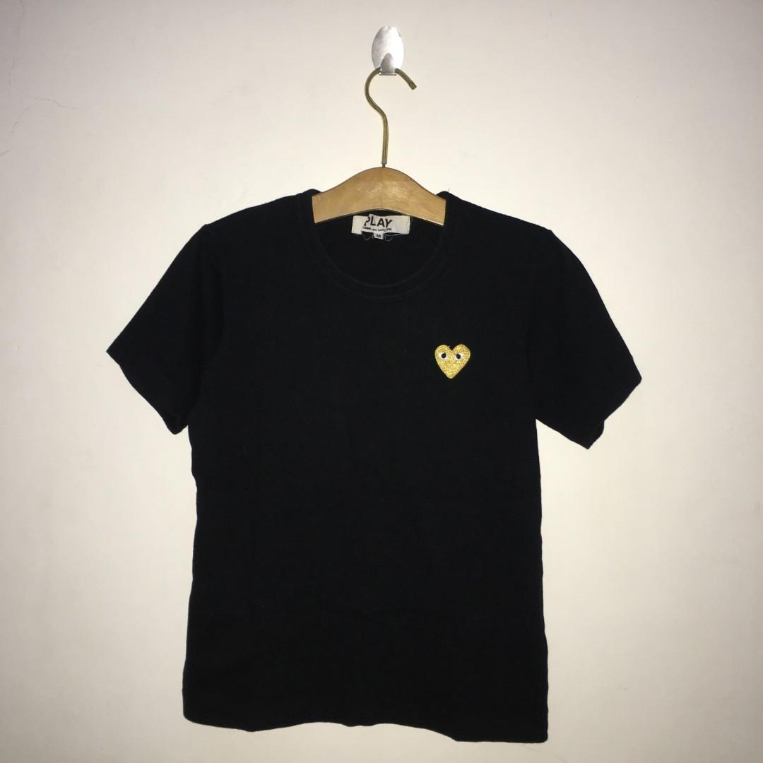 Cdg shirt gold heart top