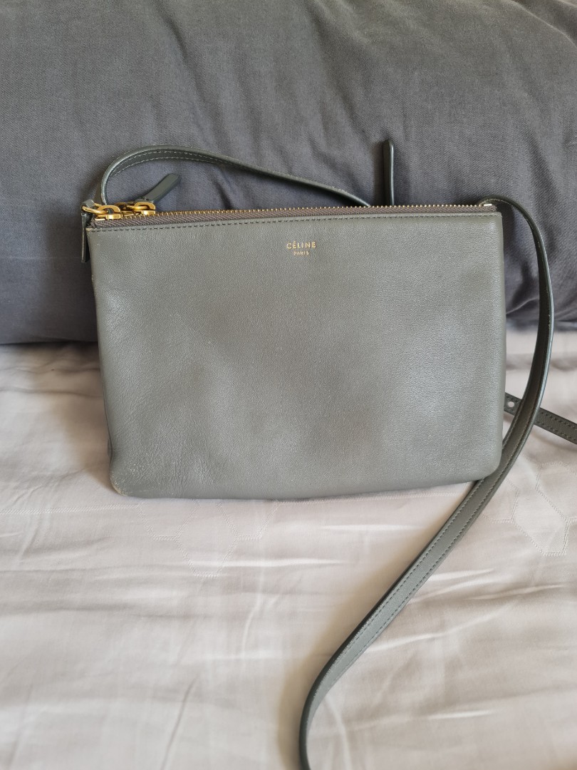 Celine Trio small grey, Luxury, Bags & Wallets on Carousell