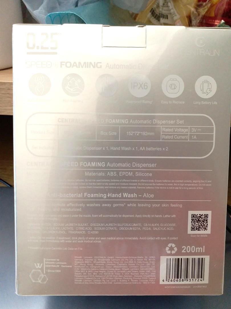 全新Centralin自動泡沫洗手機 (Walch, automatic foaming dispenser), 家庭電器, 熱水爐及淋浴設備 ...
